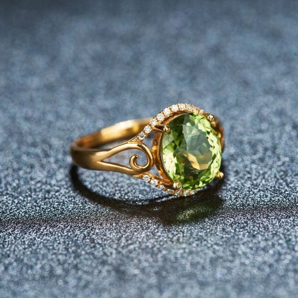 14k Gold 2.92 Ct Natural Tourmaline & Diamond Ring - 2