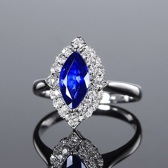 14k Gold 1.75 Ctw Natural Sapphire & Diamond Ring - 3