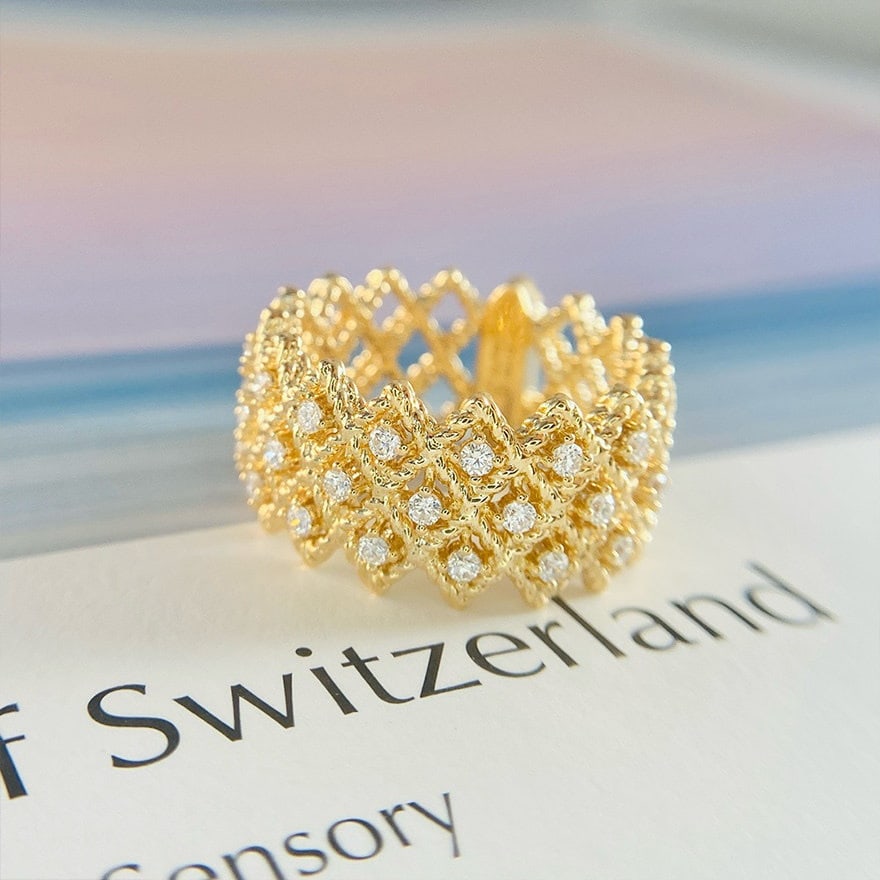 14k Gold 0.35 Ct Natural H Diamond Ring - 5