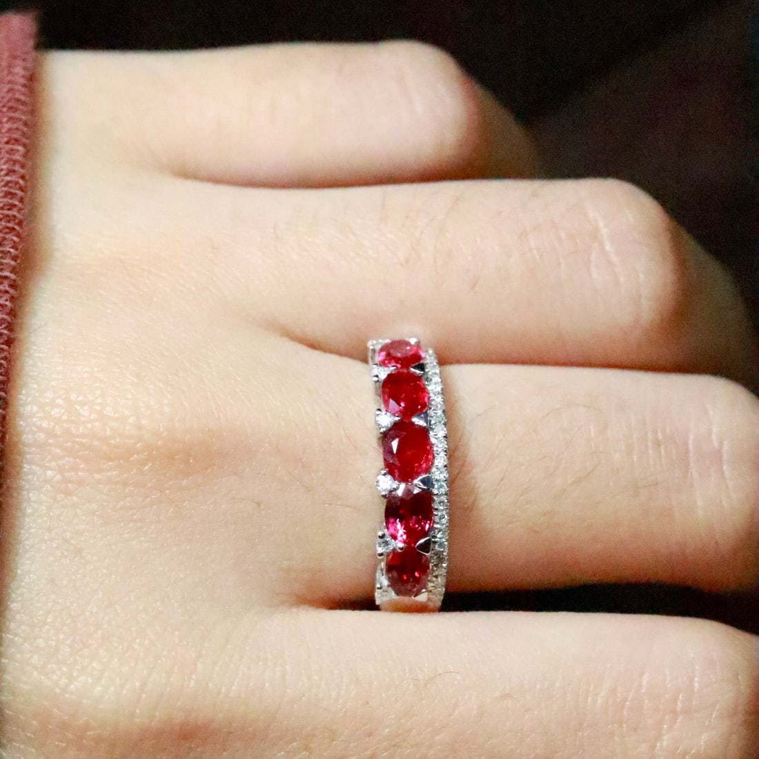 14k Gold 1.77 Ctw Natural Ruby & Diamond Ring - 6