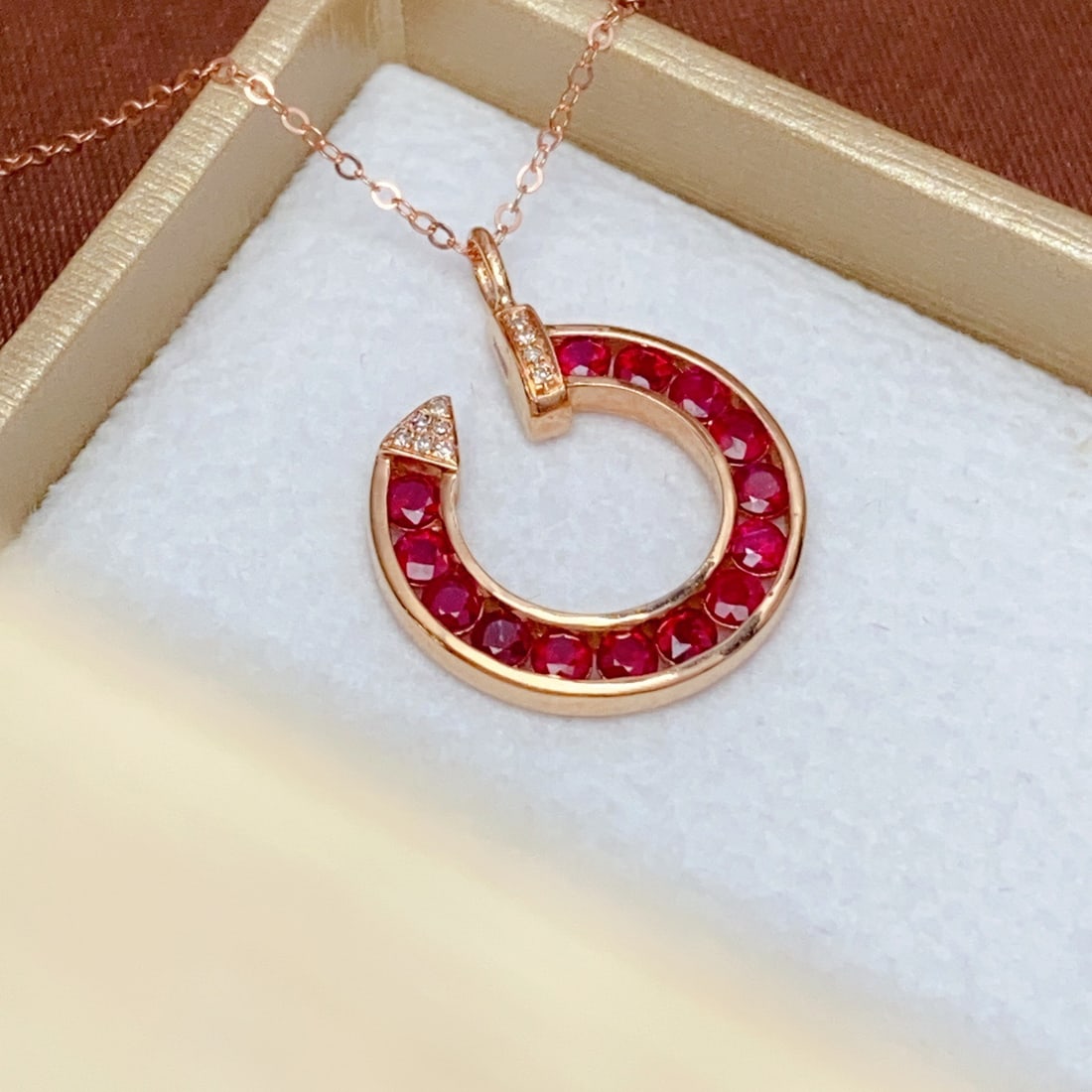 14k Gold 1.30 Ct Natural Ruby & Diamond Pendant( Without Chain ) - 4