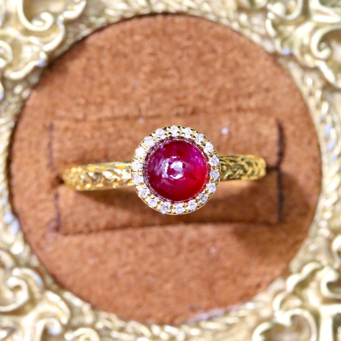 14k Gold 1.09 Ctw Natural Ruby & Diamond Ring - 4