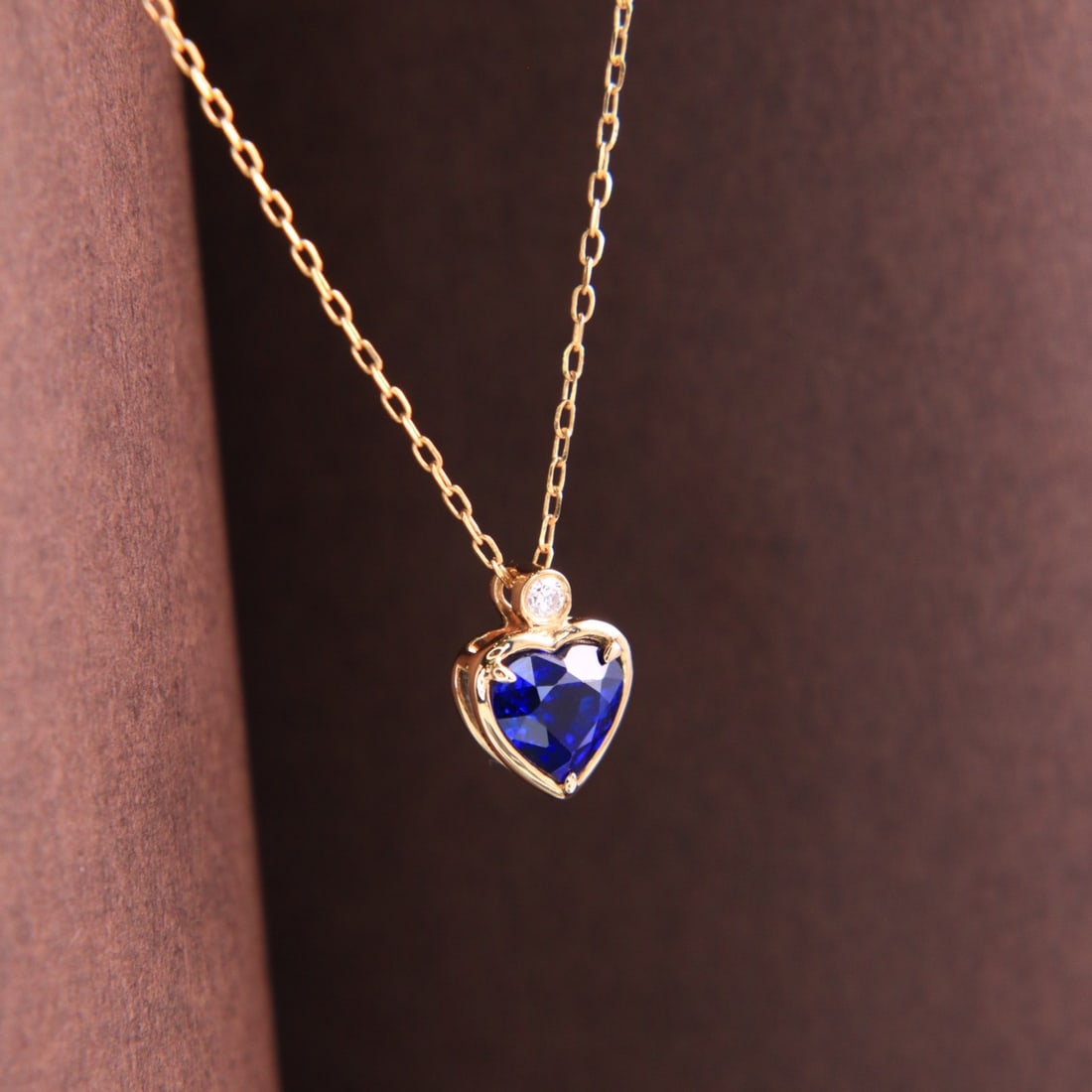 14k Gold 0.55 Ct Natural Sapphire & Diamond Necklace - 2