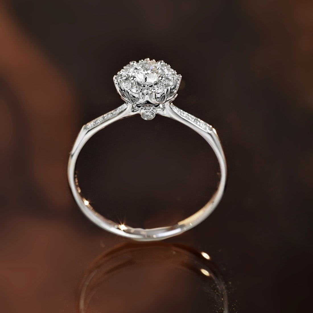 14k Gold 0.3 Ct Natural H Diamond Ring - 2