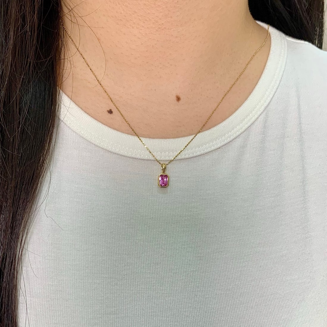 14k Gold 0.70 Ct Natural Sapphire Pendant( Without Chain ) - 4