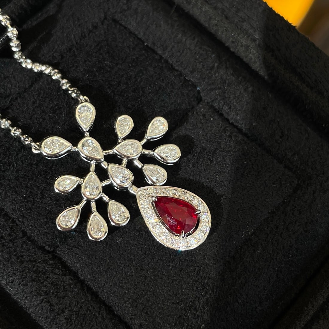 14k Gold 2.42 Ctw Natural Ruby & Diamond Necklace - 2