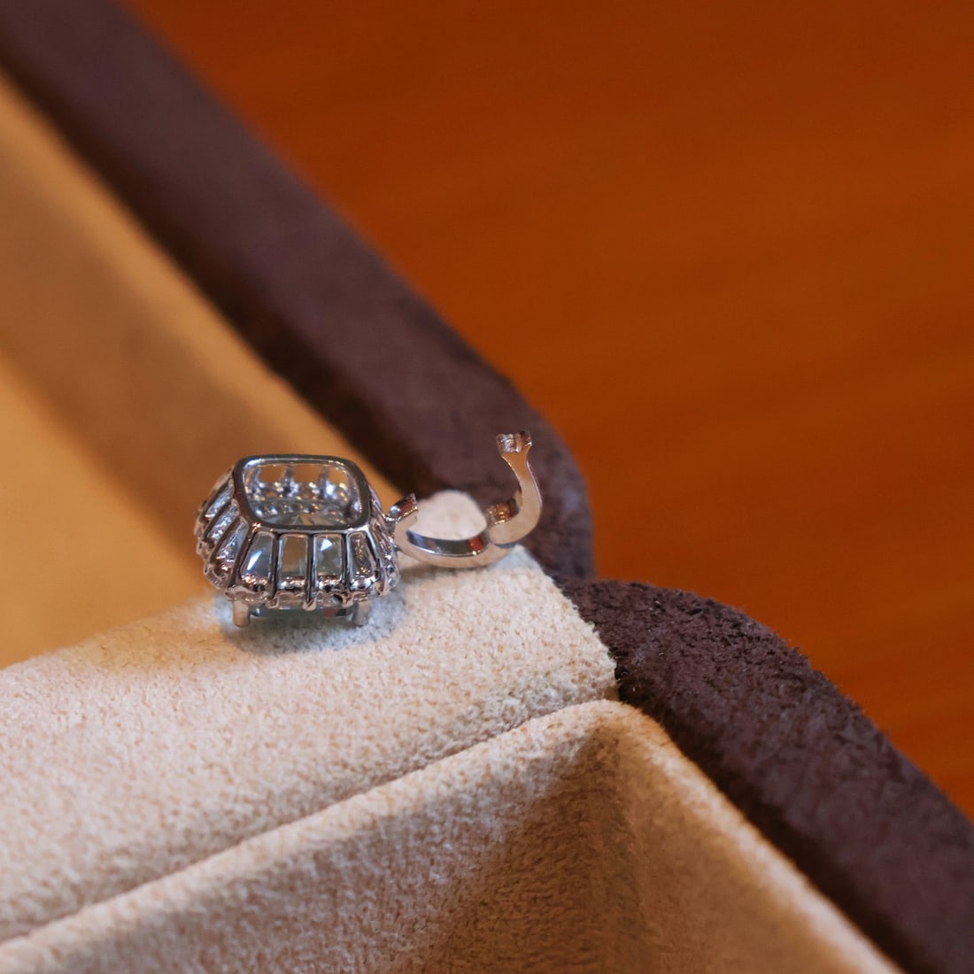 14k Gold 1 Ct Natural Aquamarine & Diamond Pendant( Without Chain ) - 3