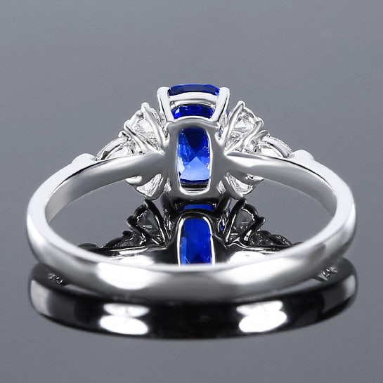14k Gold 1.20 Ctw Natural Sapphire & Diamond Ring - 4