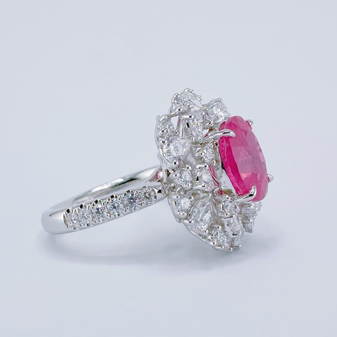 14k Gold 5.26 Ctw Natural Spinel & Diamond Ring/pendant( Without Chain ) - 2