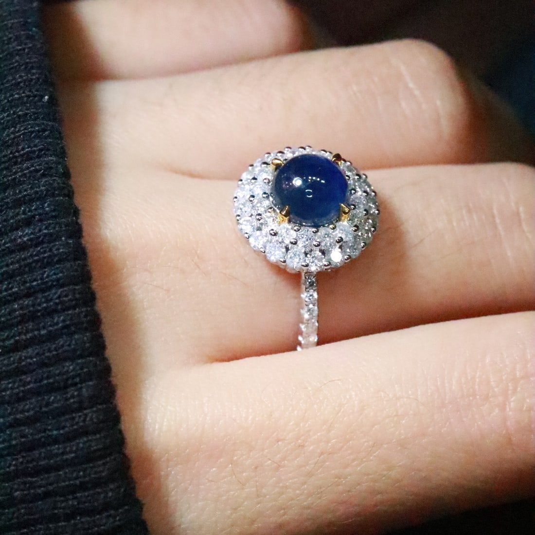 14k Gold 2.84 Ctw Natural Sapphire & Diamond Ring - 3