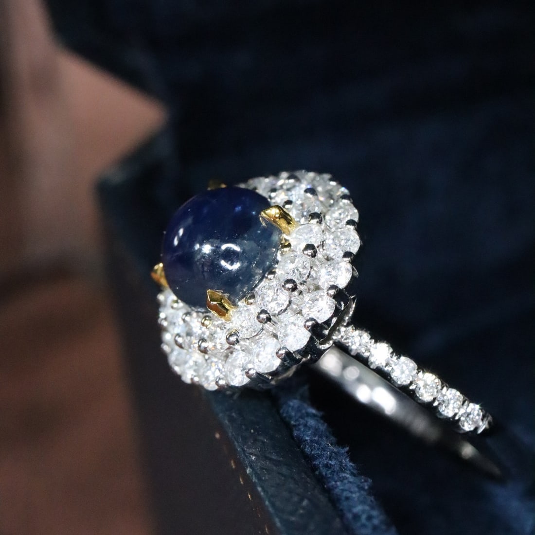 14k Gold 2.84 Ctw Natural Sapphire & Diamond Ring - 5