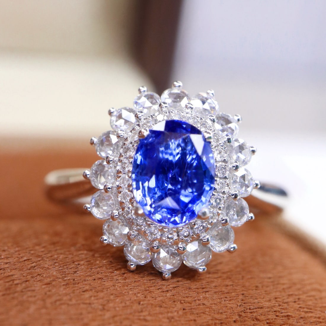 14k Gold 1.06 Ctw Natural Sapphire & Diamond Ring - 2