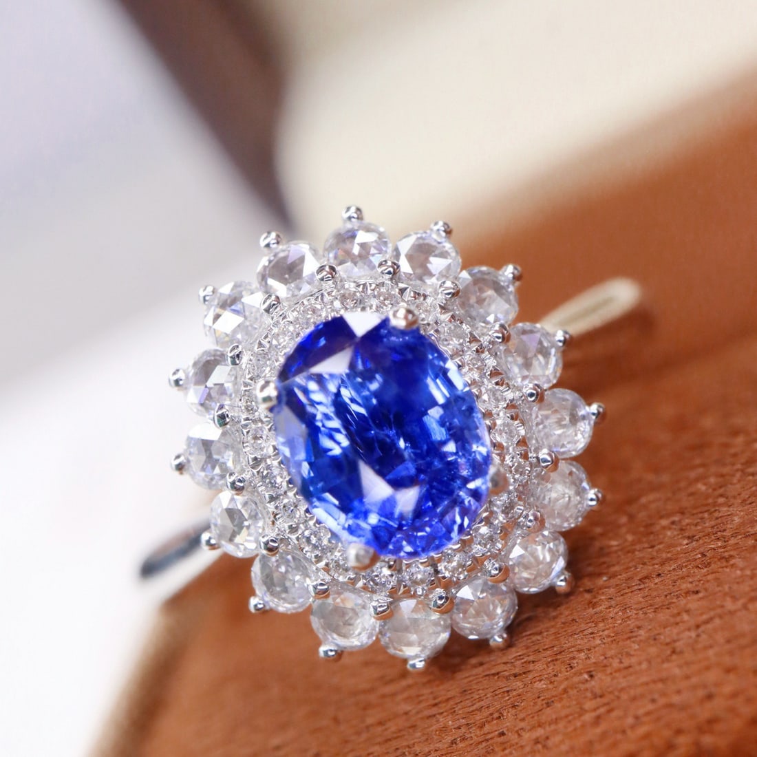 14k Gold 1.06 Ctw Natural Sapphire & Diamond Ring - 3