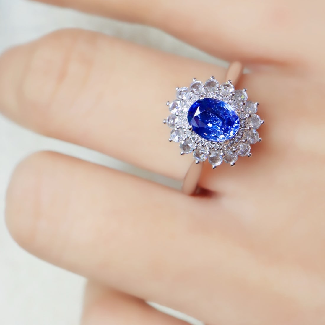 14k Gold 1.06 Ctw Natural Sapphire & Diamond Ring - 5