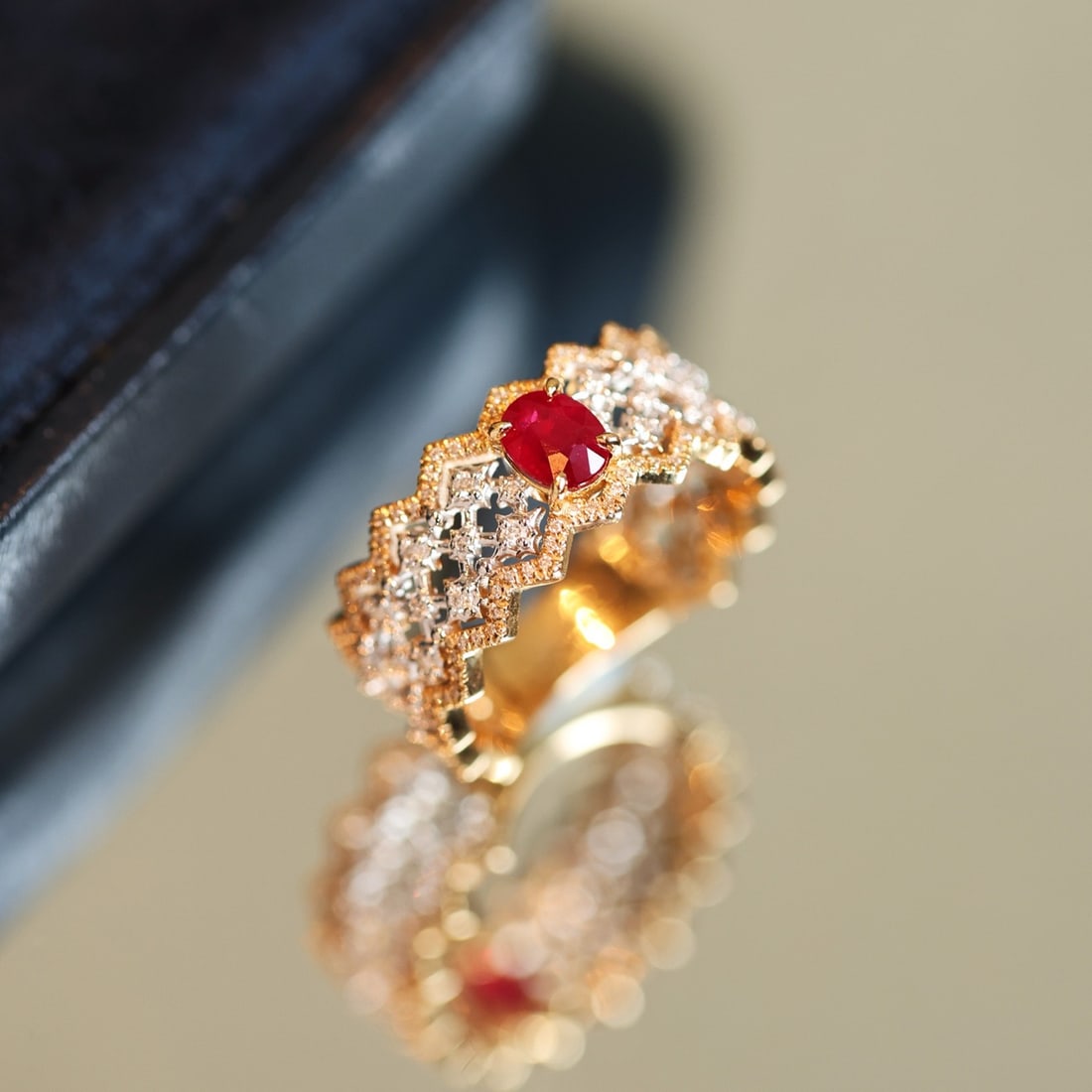 14k Gold 1.15 Ctw Natural Ruby & Diamond Ring - 3