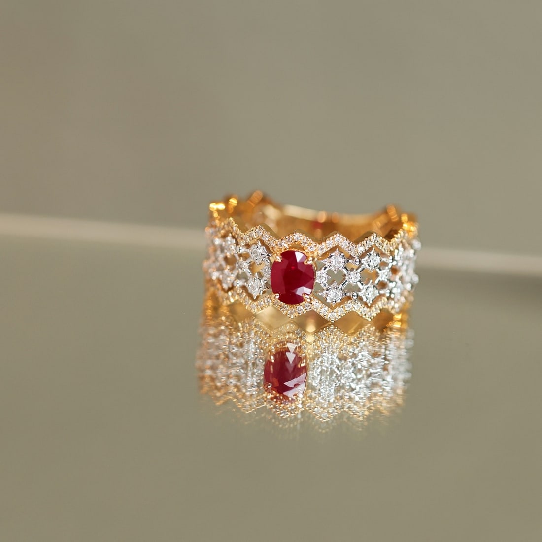 14k Gold 1.15 Ctw Natural Ruby & Diamond Ring - 6