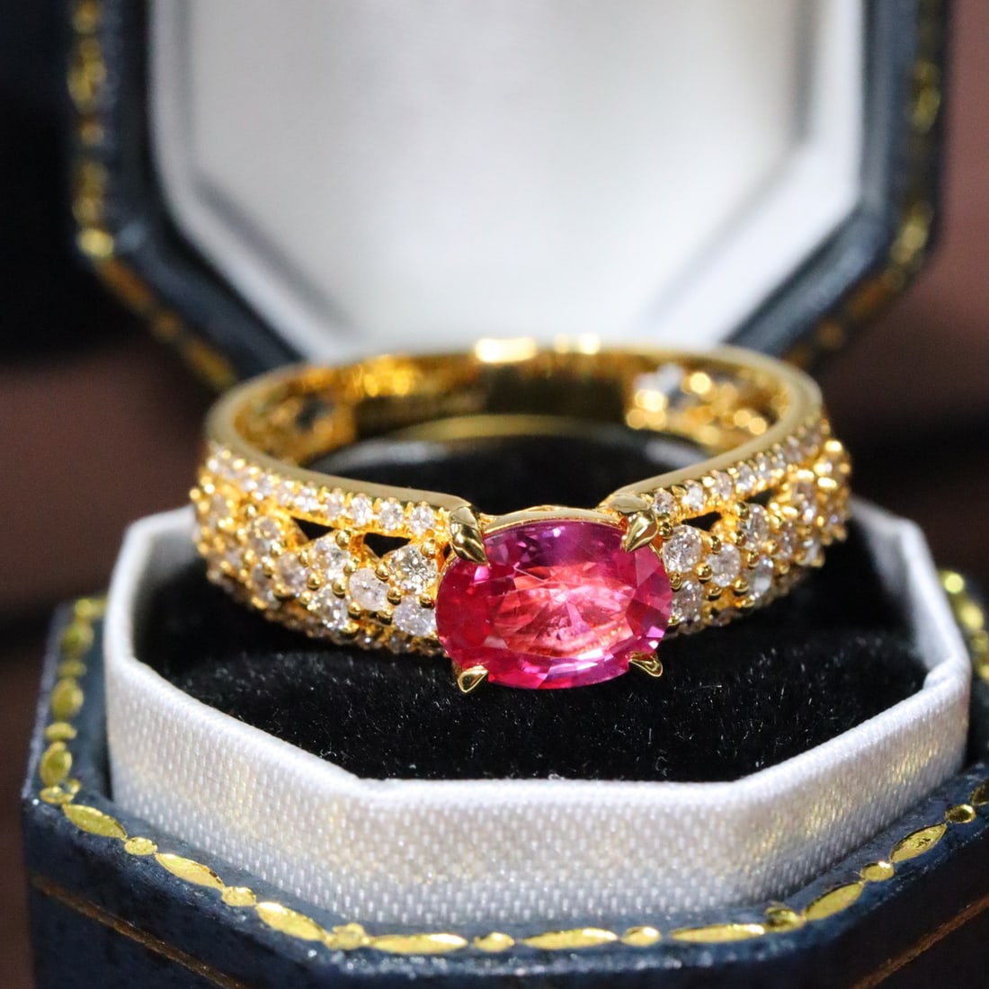 14k Gold 1.11 Ctw Natural Ruby & Diamond Ring - 4