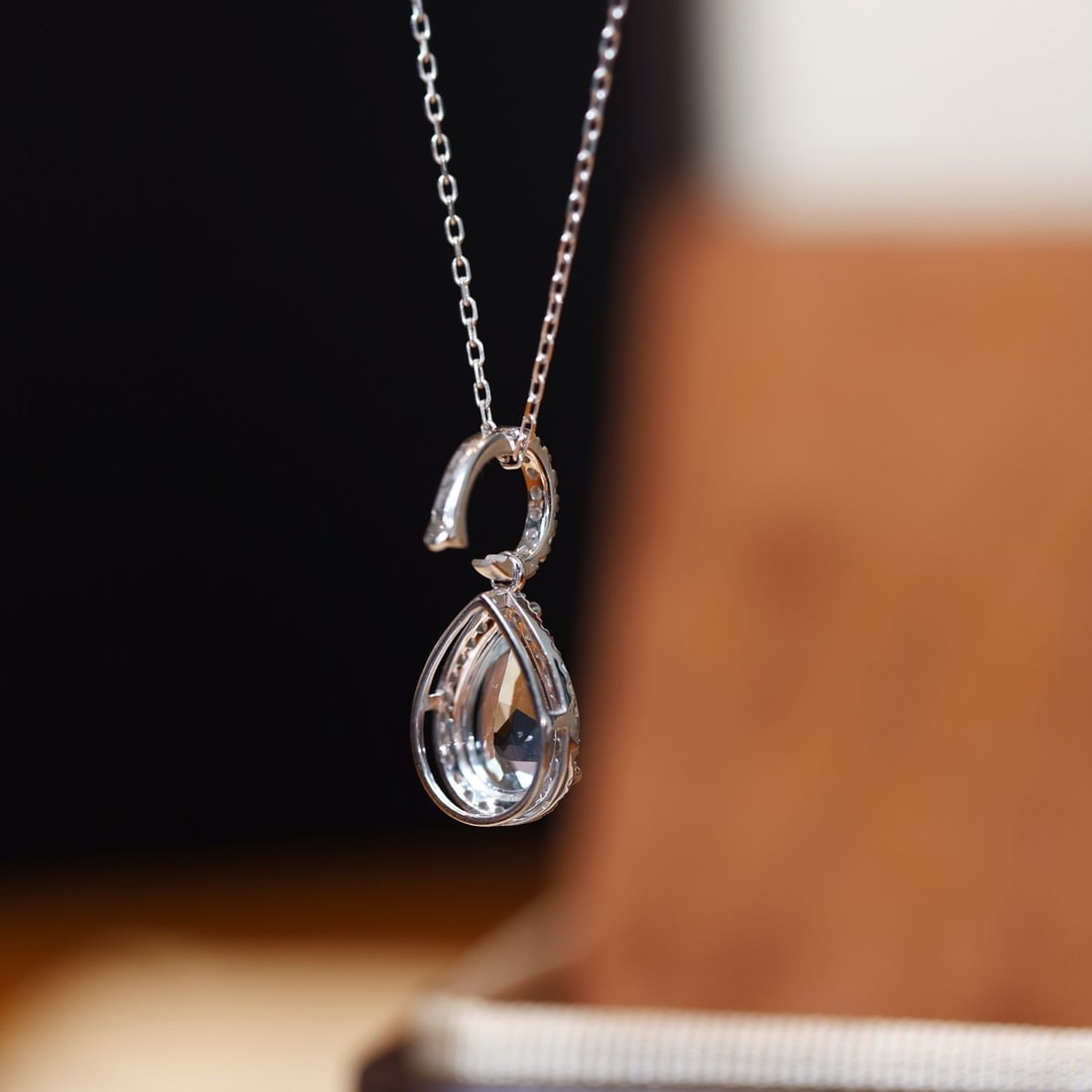 14k Gold 1.14 Ctw Natural Aquamarine & Diamond Pendant( Without Chain ) - 3