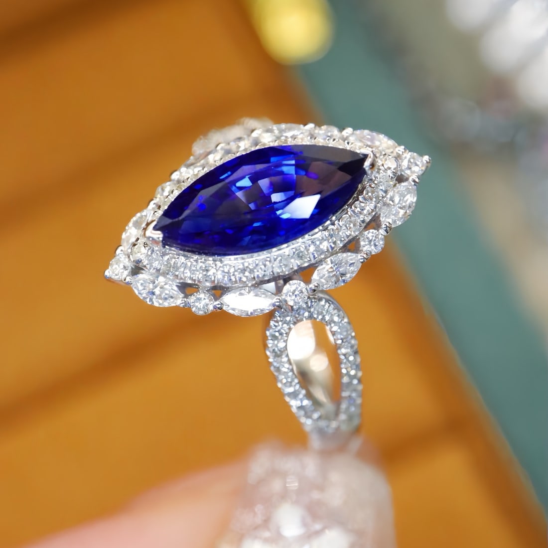 14k Gold 1.93 Ctw Natural Sapphire & Diamond Ring - 2