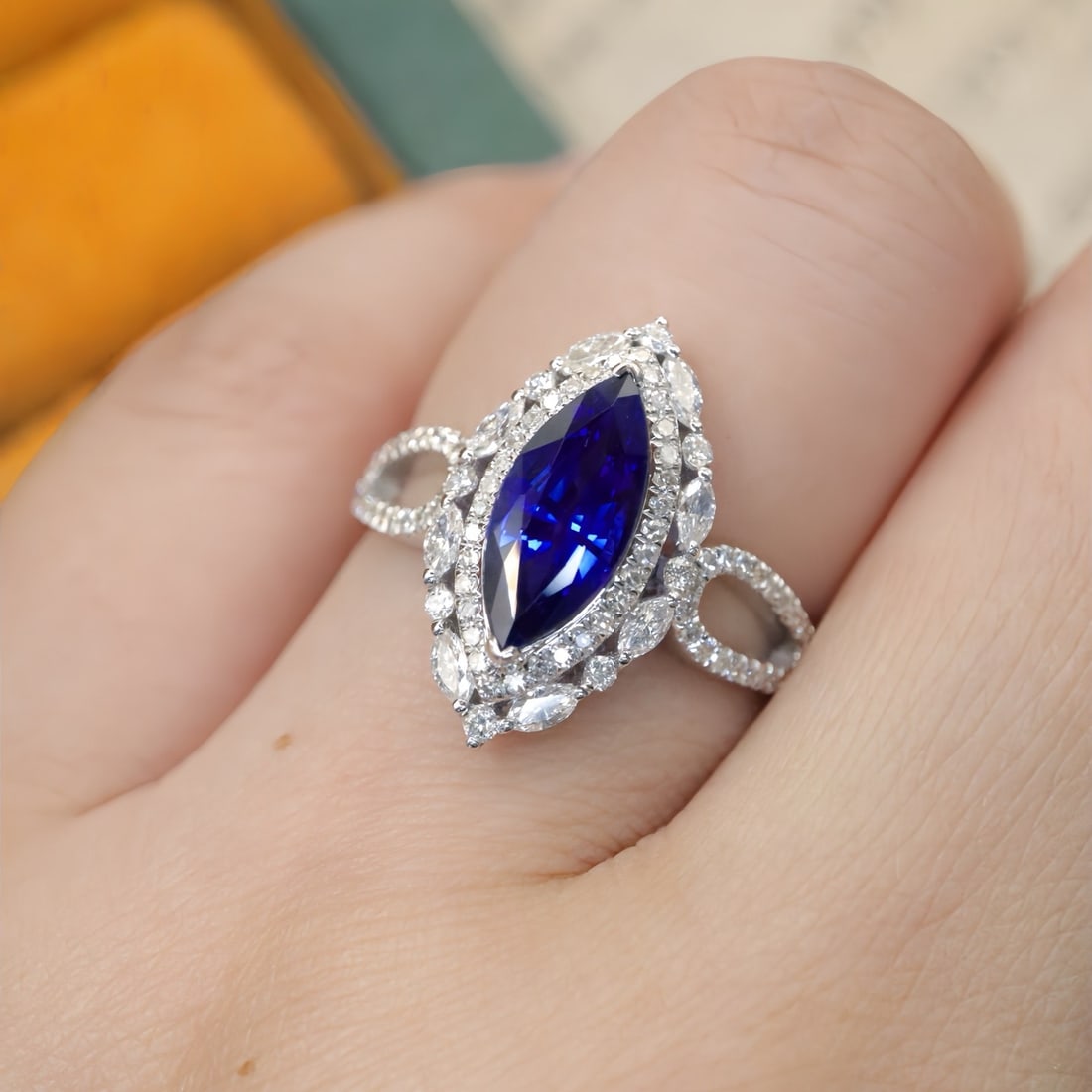 14k Gold 1.93 Ctw Natural Sapphire & Diamond Ring - 5