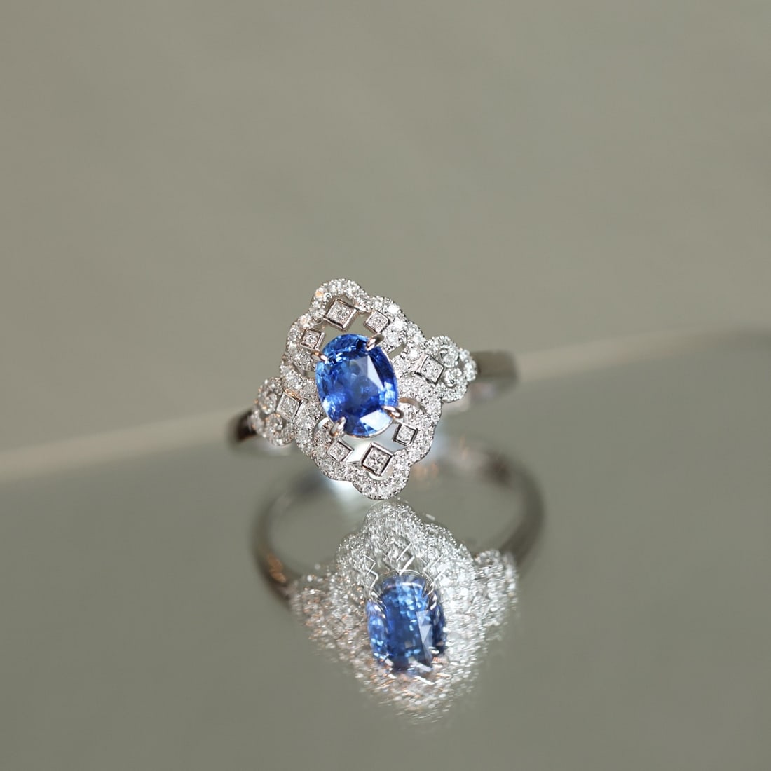 14k Gold 1.51 Ctw Natural Sapphire & Diamond Ring - 4