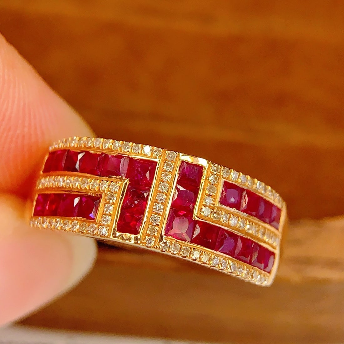14k Gold 2.2 Ct Natural Ruby & Diamond Ring - 2