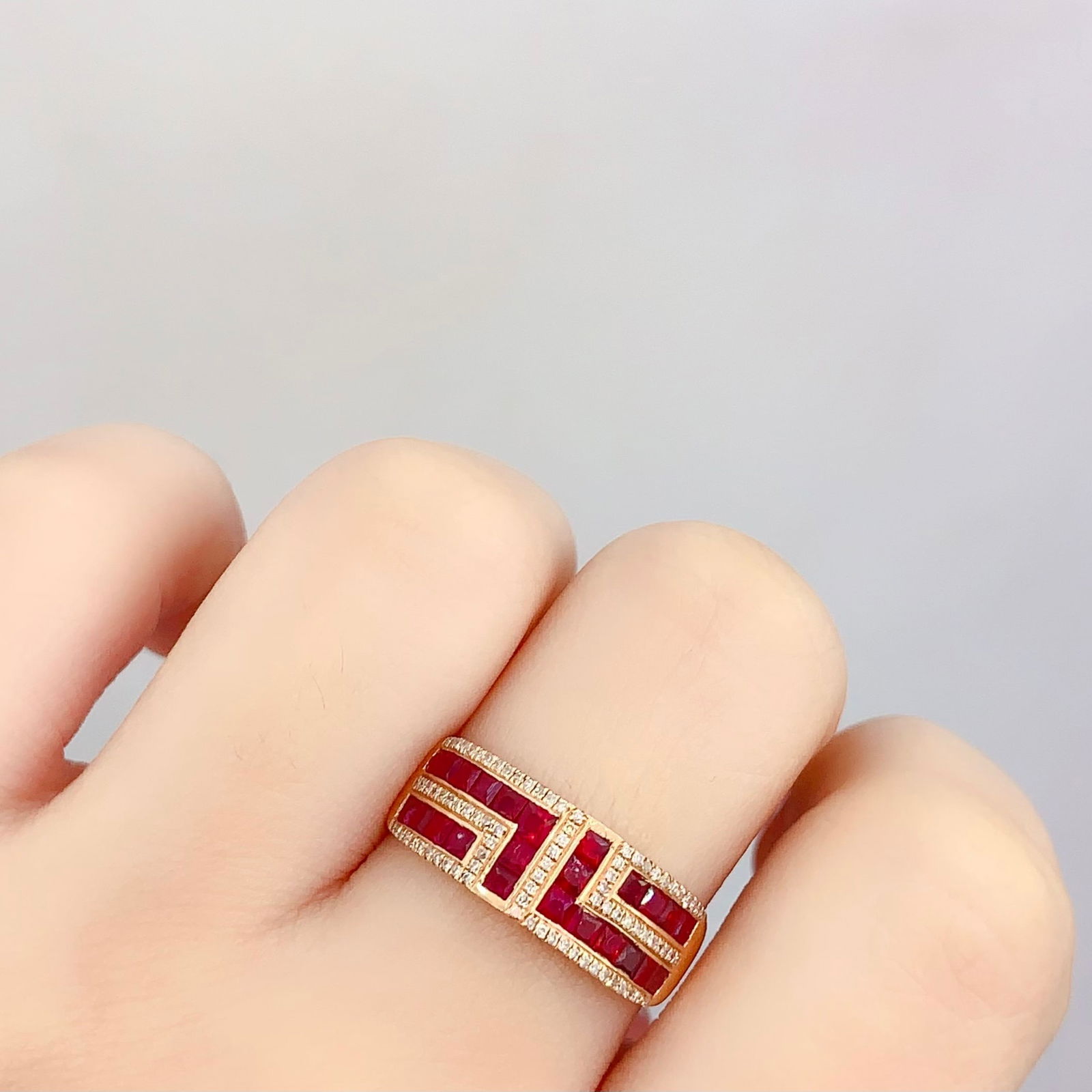 14k Gold 2.2 Ct Natural Ruby & Diamond Ring - 6