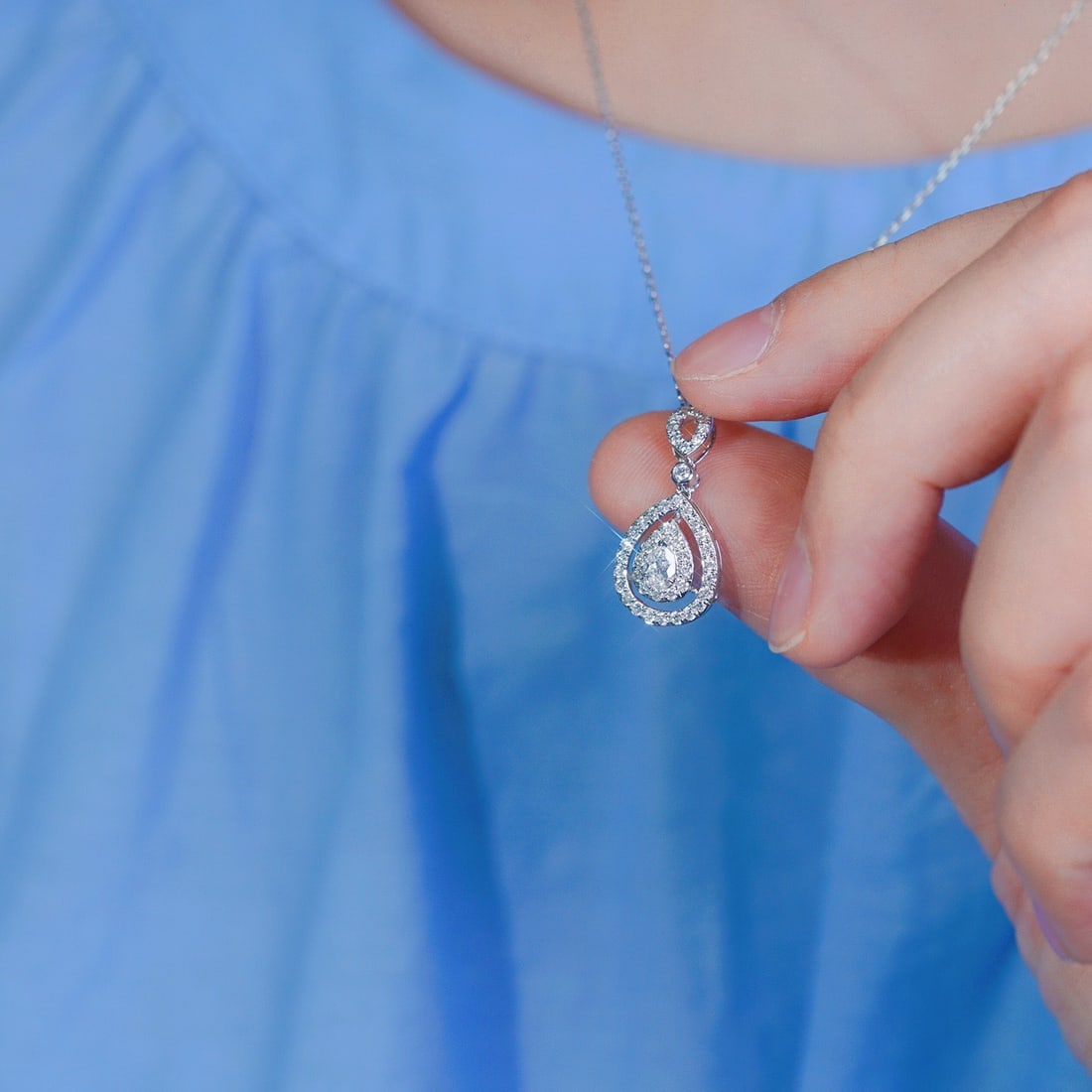 14k Gold 0.45 Ctw Natural H Diamond Necklace - 6