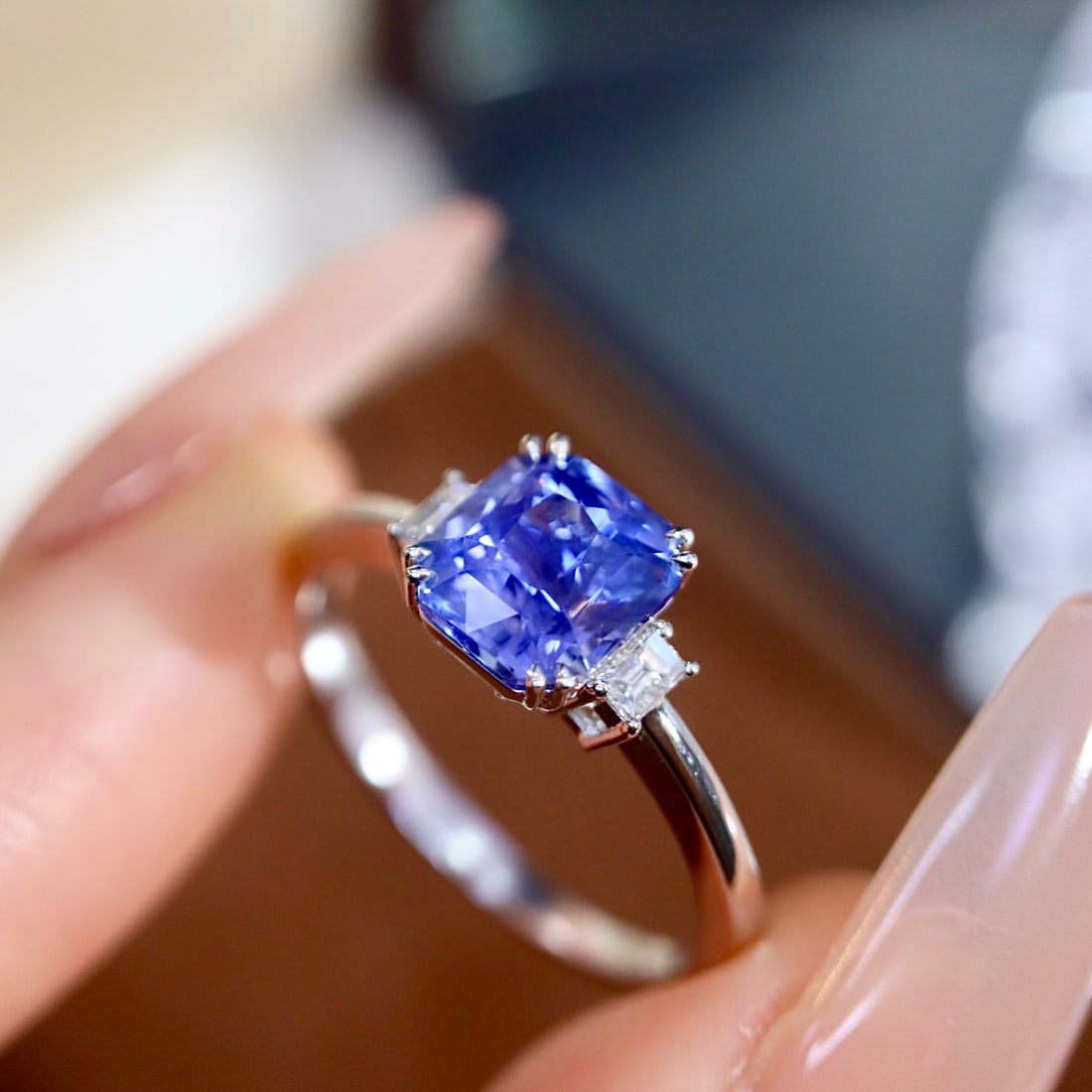 14k Gold 2.14 Ctw Natural Sapphire & Diamond Ring - 6