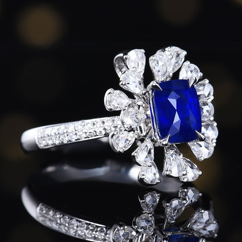 14k Gold 1.75 Ctw Natural Sapphire & Diamond Ring/pendant( Without Chain ) - 2