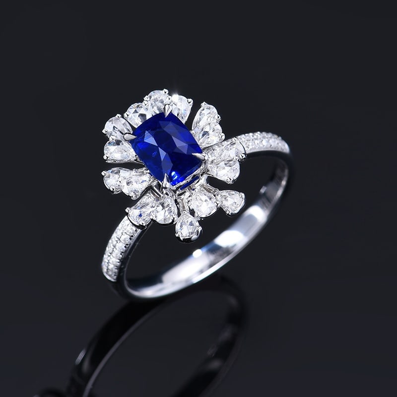 14k Gold 1.75 Ctw Natural Sapphire & Diamond Ring/pendant( Without Chain ) - 4