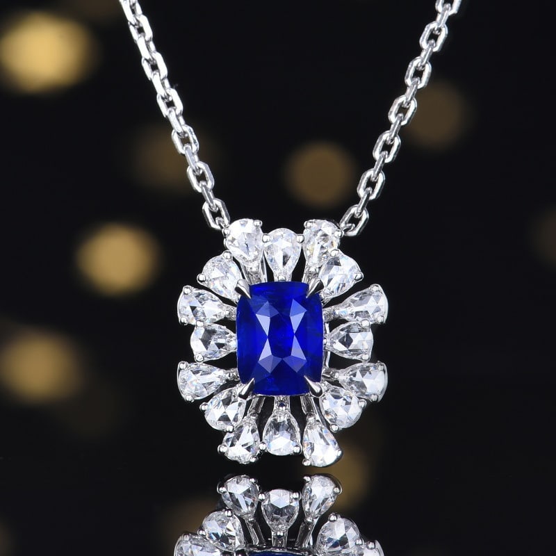 14k Gold 1.75 Ctw Natural Sapphire & Diamond Ring/pendant( Without Chain ) - 7