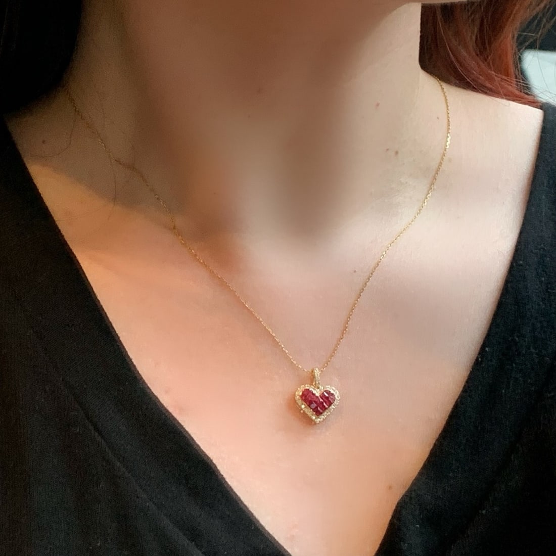 14k Gold 0.97 Ctw Natural Ruby & Diamond Pendant( Without Chain ) - 5