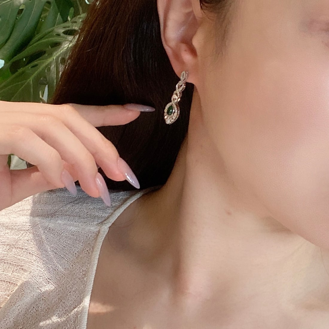 14k Gold 1.67 Ctw Vivid Green Natural Emerald & Diamond Earrings - 4