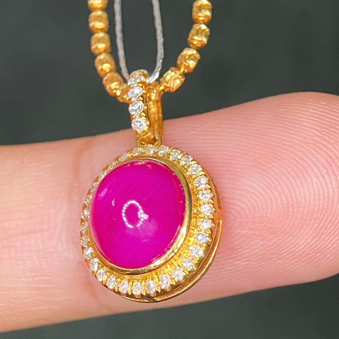 14k Gold 3.75 Ctw Natural Ruby & Diamond Pendant( Without Chain ) - 5