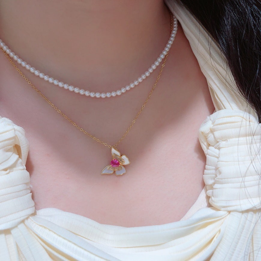 14k Gold 0.63 Ct Natural Padparadscha Sapphire & Diamond Pendant( Without Chain ) - 6