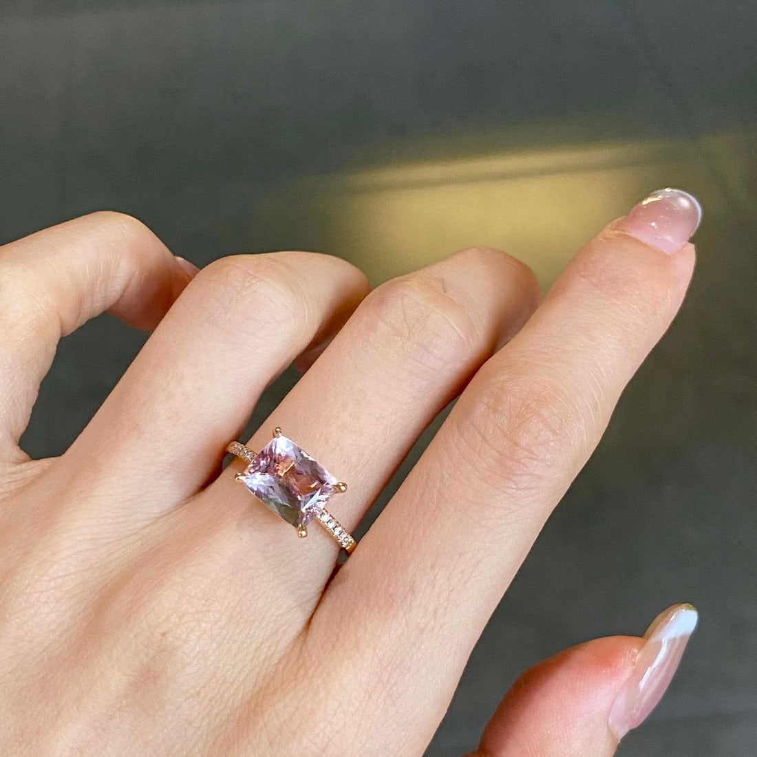 14k Gold 2.47 Ctw Natural Morganite & Diamond Ring - 6