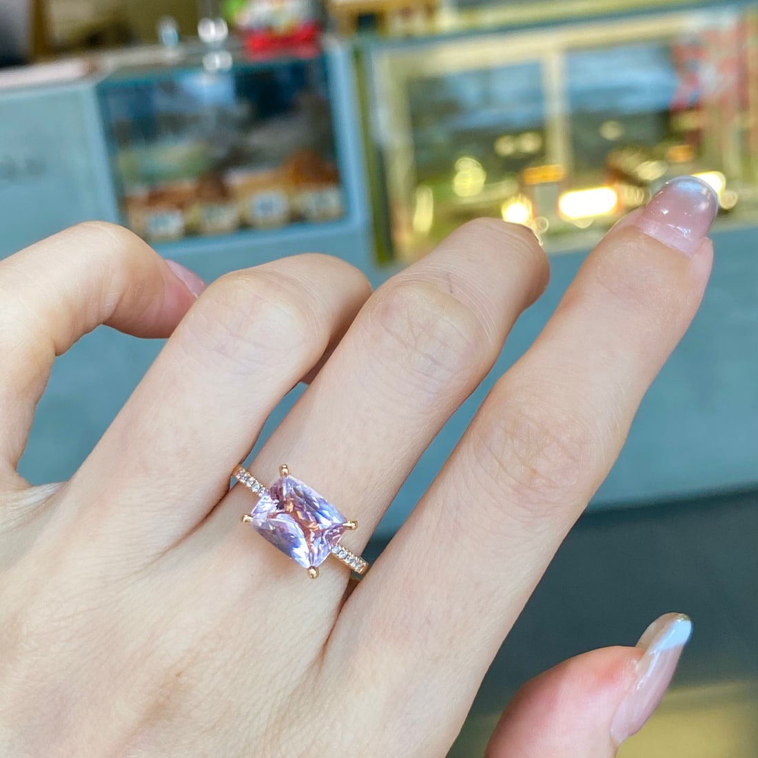 14k Gold 2.47 Ctw Natural Morganite & Diamond Ring - 7