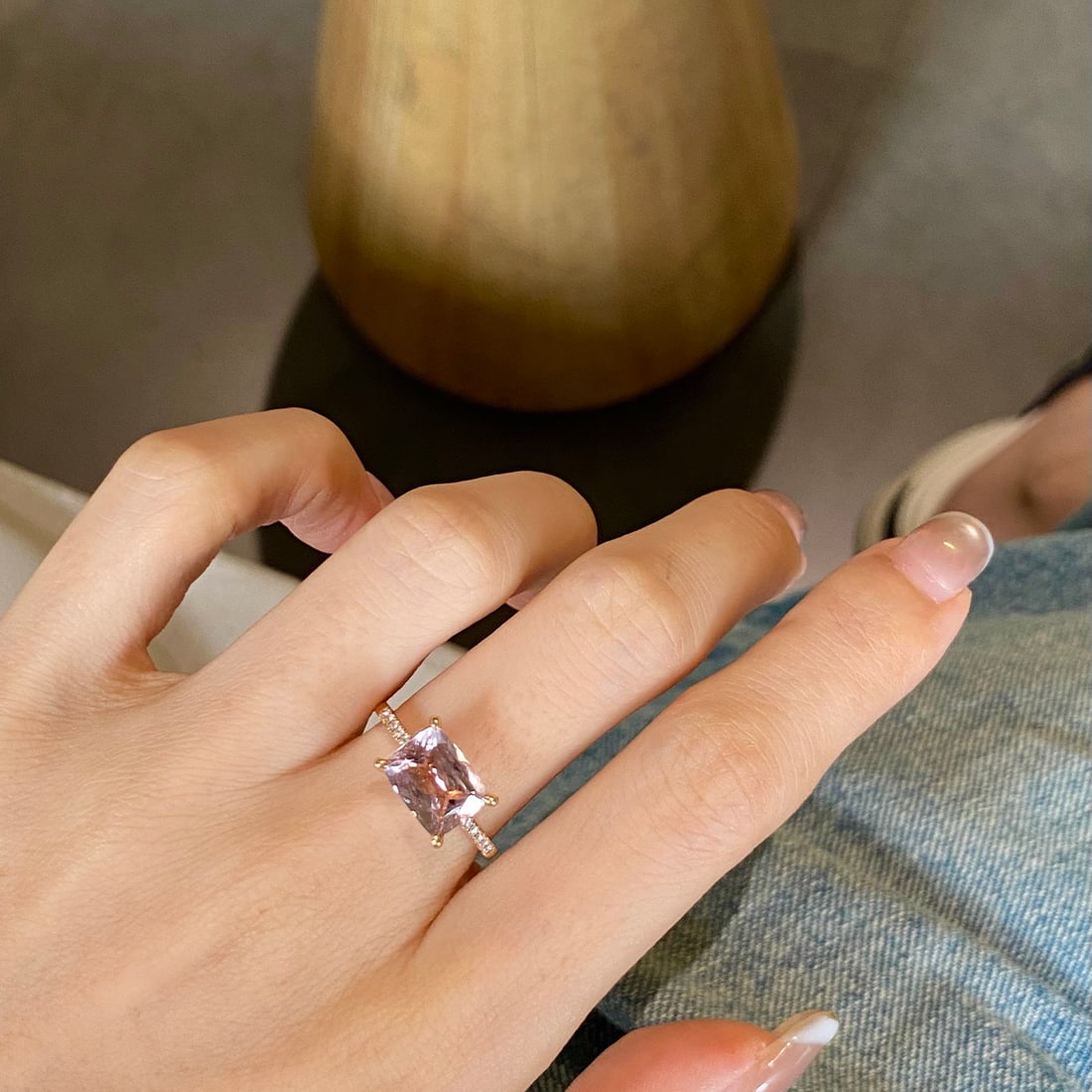 14k Gold 2.47 Ctw Natural Morganite & Diamond Ring - 8