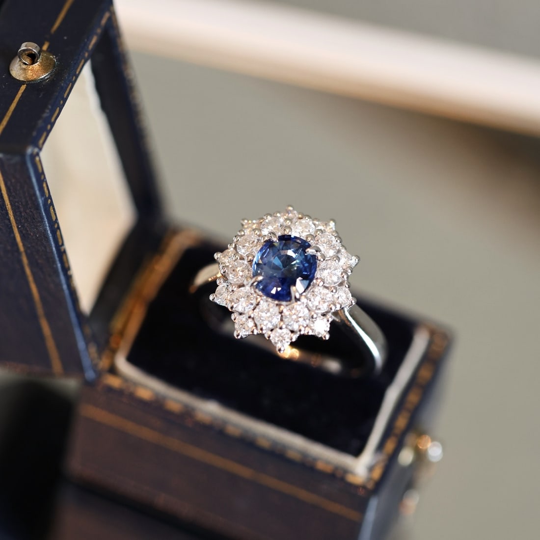 14k Gold 2.02 Ctw Natural Sapphire & Diamond Ring - 2