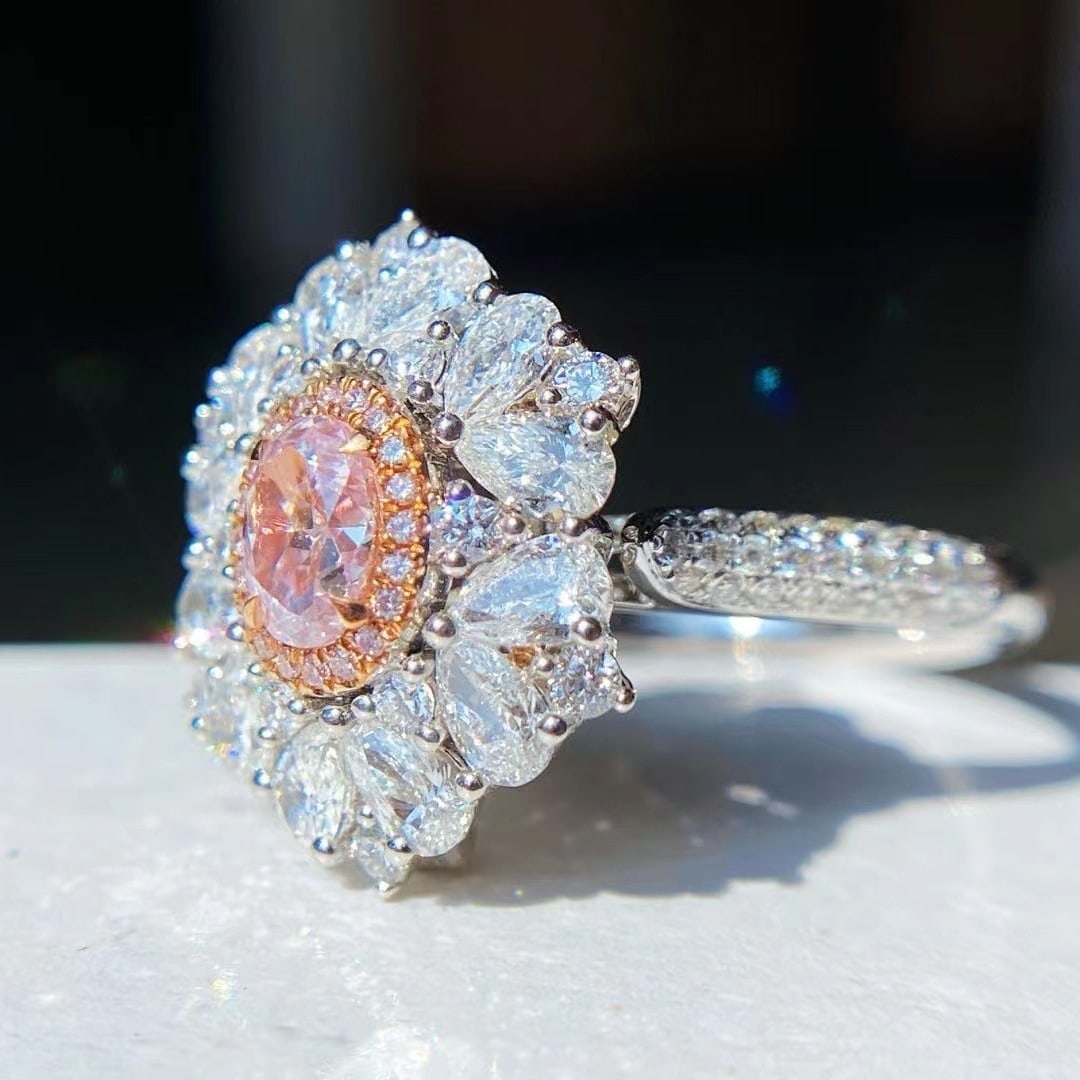 Gia Certified 14k Gold 2.04 Ctw Natural Pink Diamond & Diamond Ring/pendant( Without Chain ) - 2