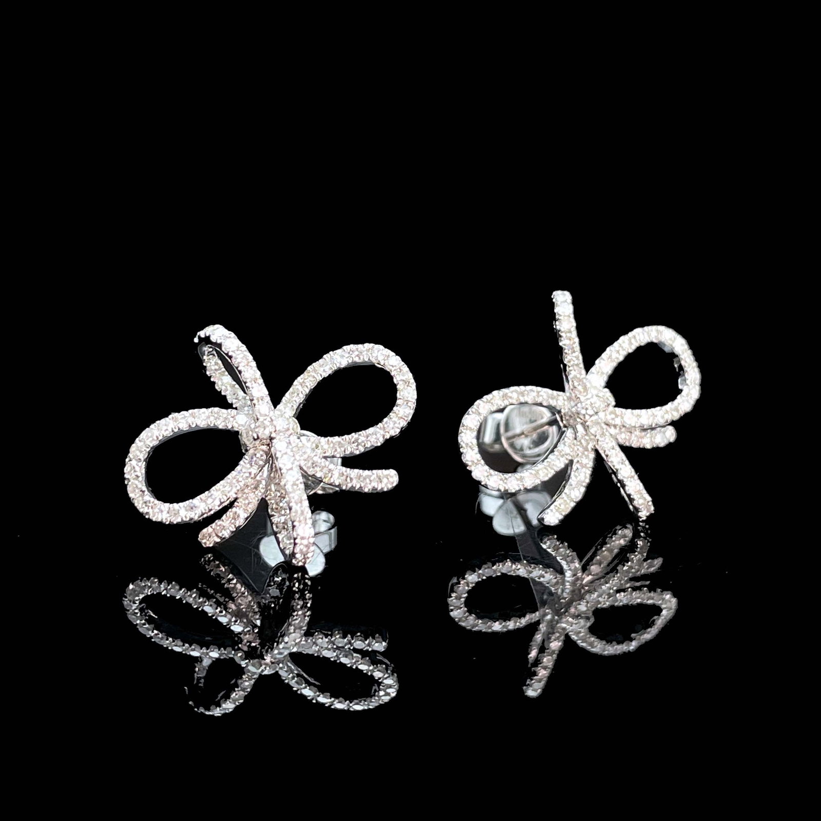 14k Gold 0.75 Ct Natural H Diamond Earrings - 4