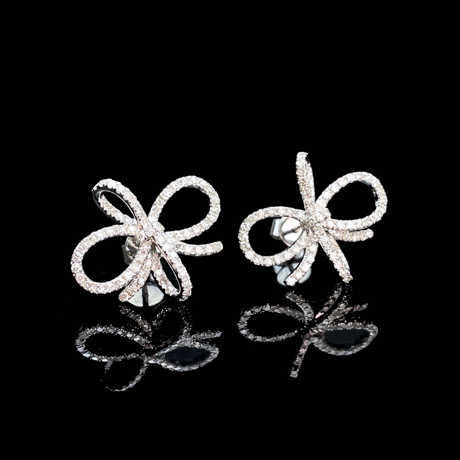 14k Gold 0.75 Ct Natural H Diamond Earrings - 5