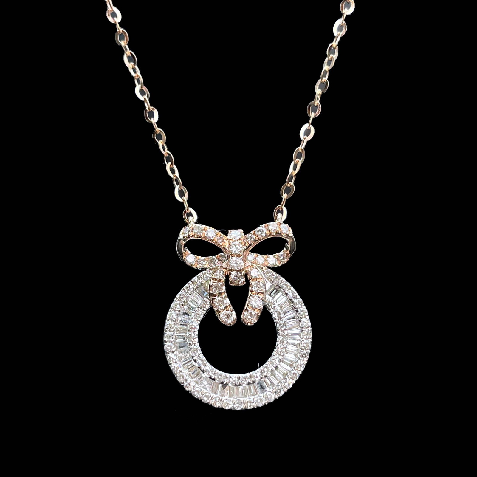 14k Gold 0.45 Ct Natural H Diamond Necklace - 4