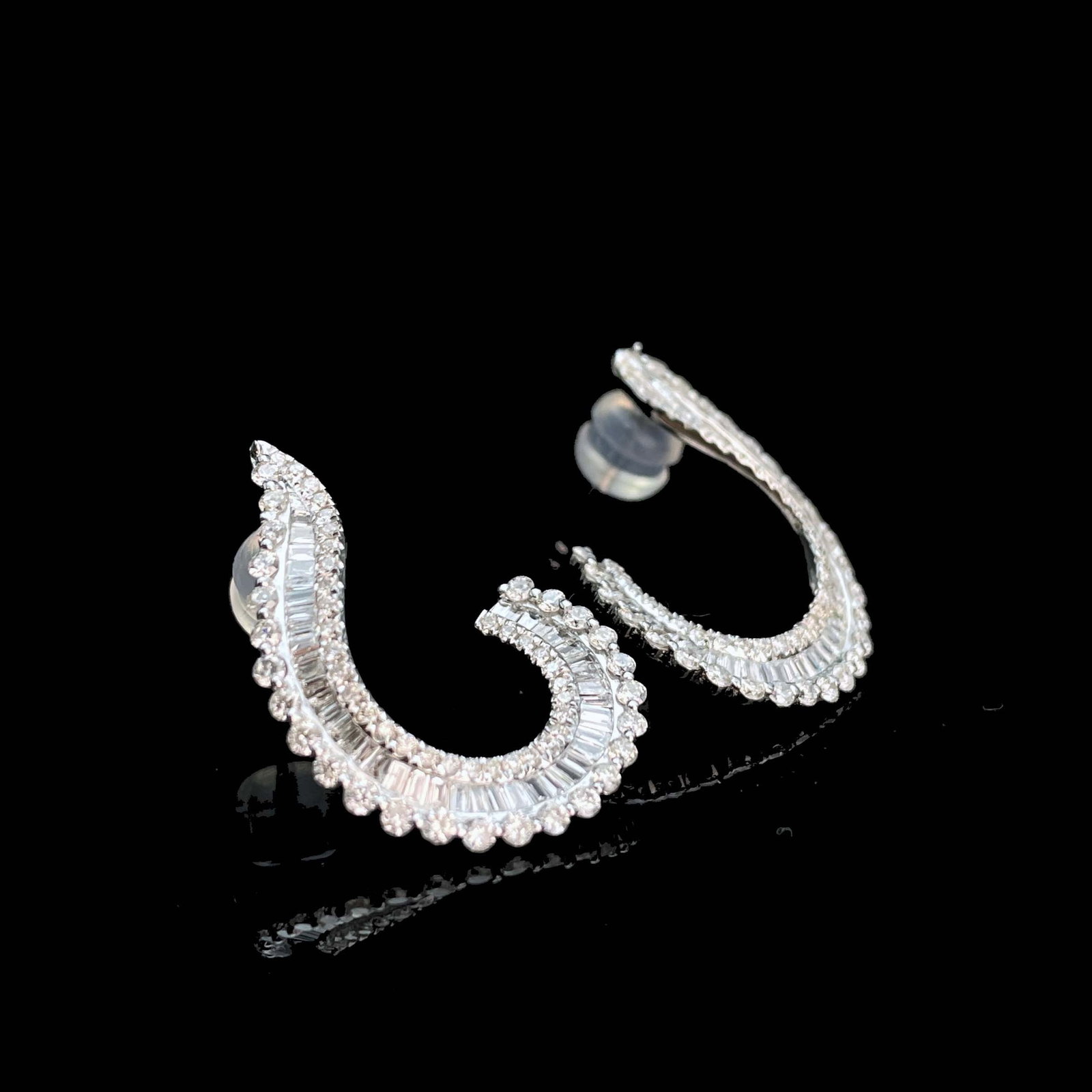 14k Gold 1.46 Ct Natural H Diamond Earrings - 3