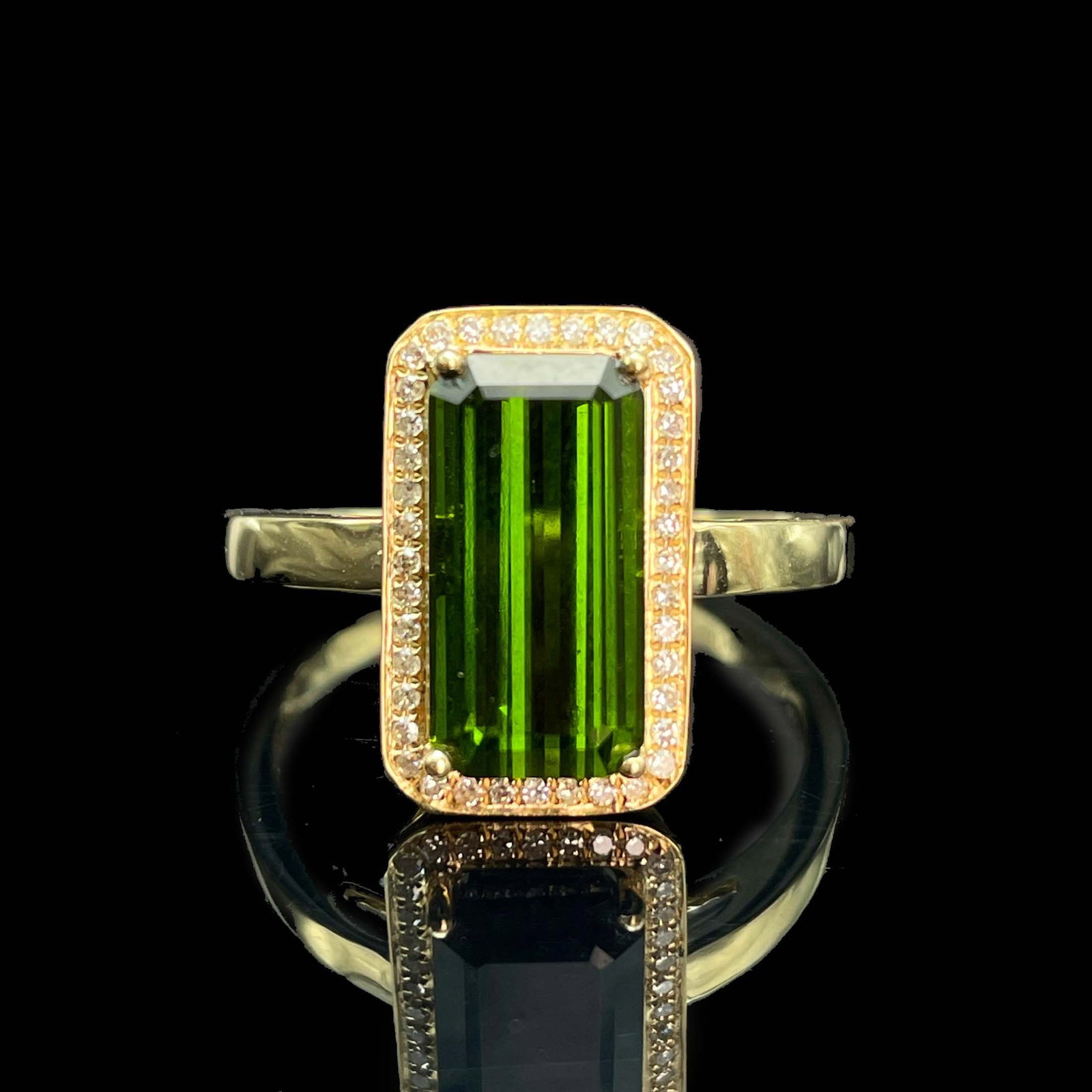14k Gold 3.60 Ctw Natural Tourmaline & Diamond Ring - 2