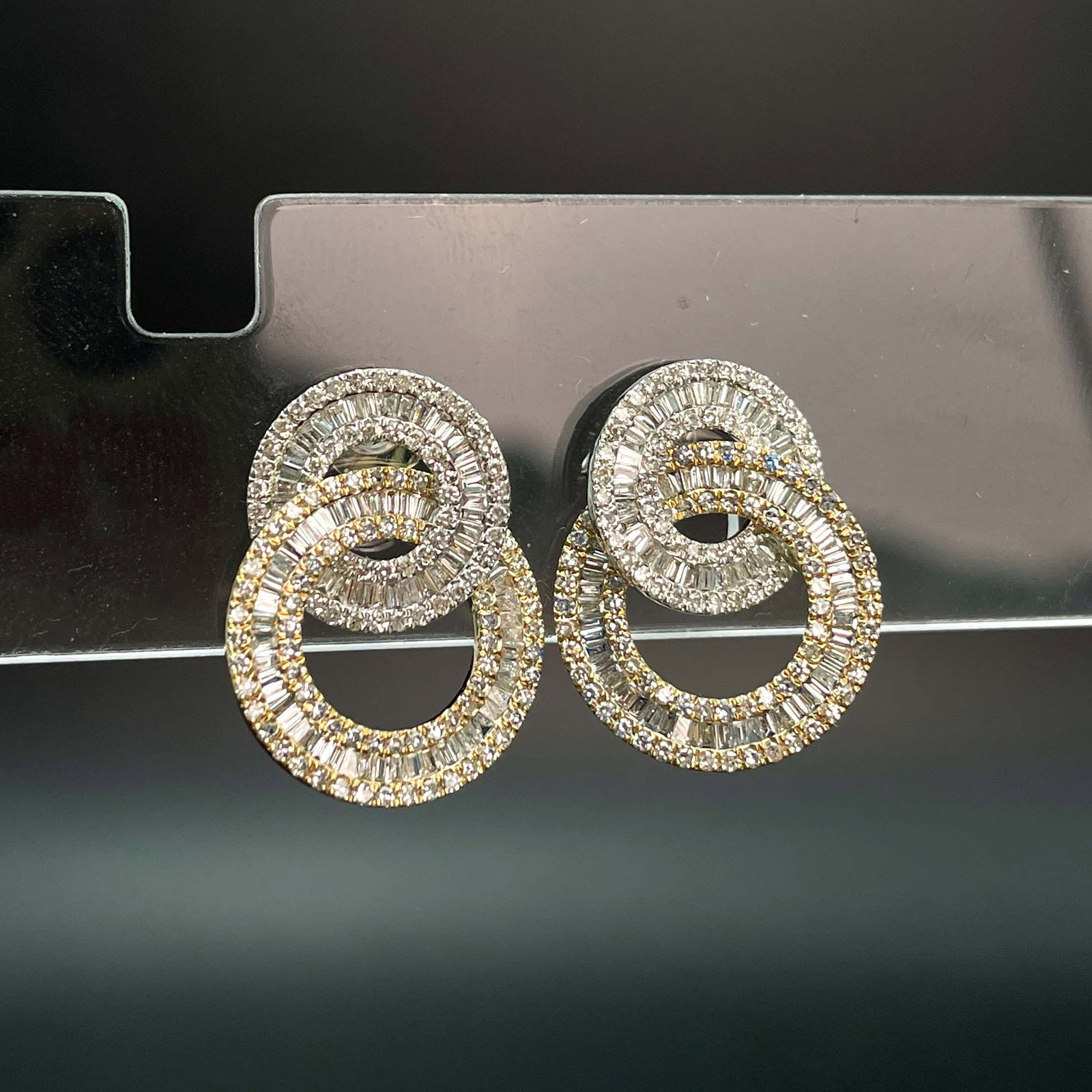 14k Gold 0.92 Ct Natural H Diamond Earrings - 2