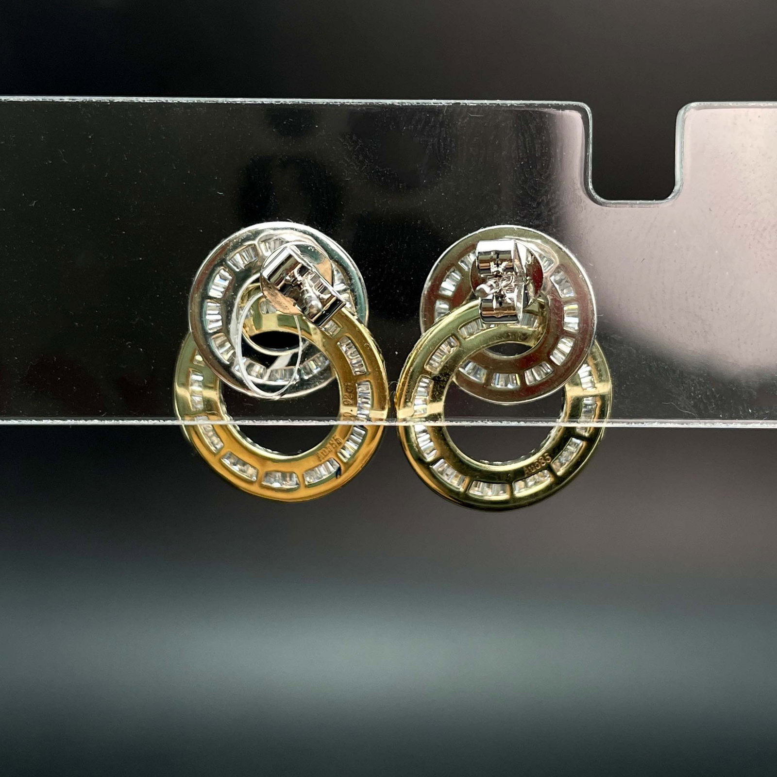 14k Gold 0.92 Ct Natural H Diamond Earrings - 3