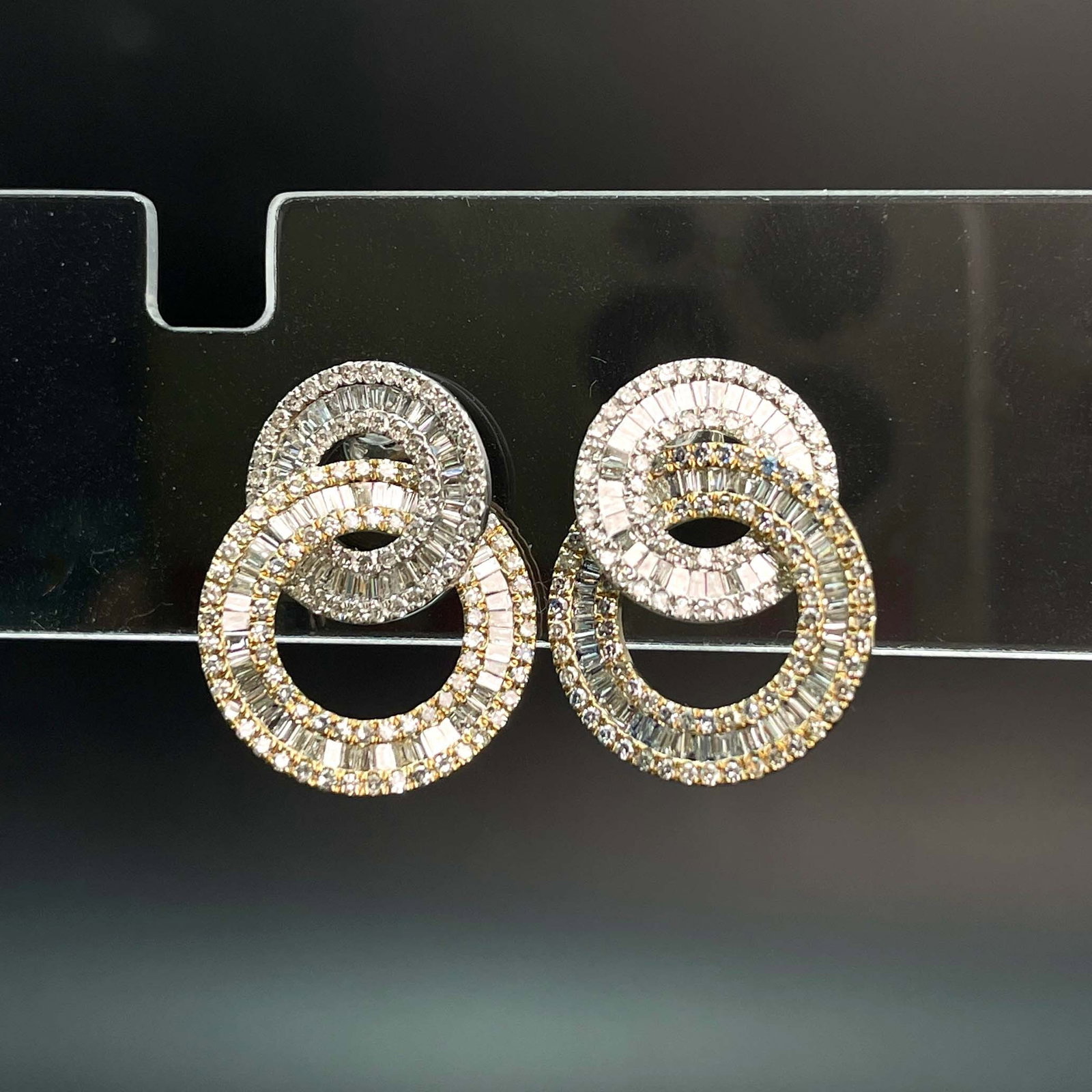 14k Gold 0.92 Ct Natural H Diamond Earrings - 4