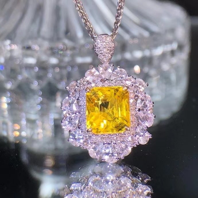 14k Gold 2 Ct Natural Sapphire & Diamond & Sapphire Ring/pendant( Without Chain ) - 2